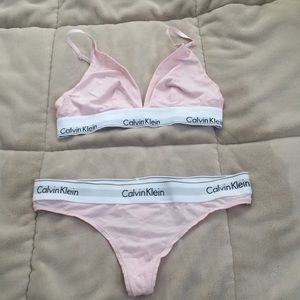 NWOT Calvin Klein Bra & Thong Set
